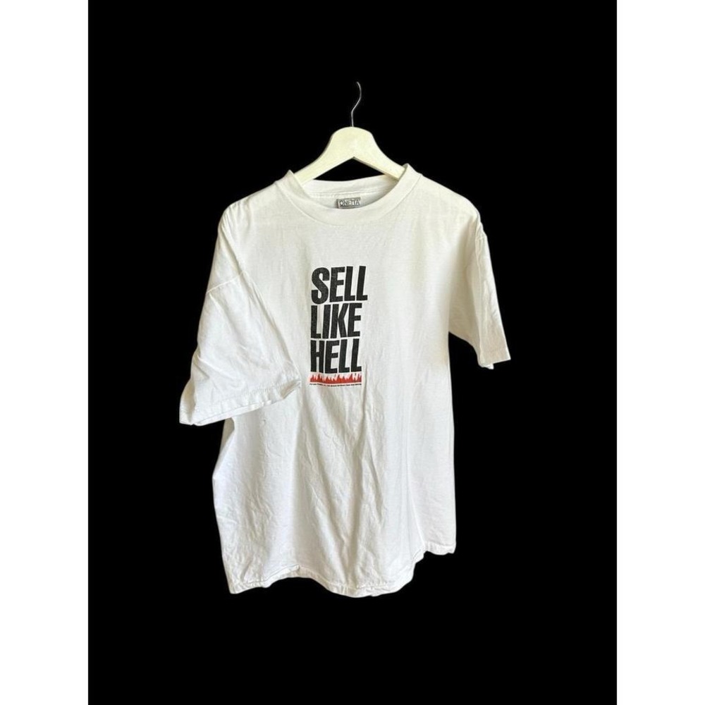 Vintage Y2K Sell Like Hell Sales Rep TShirt Sz XL Grunge 90s Distressed
